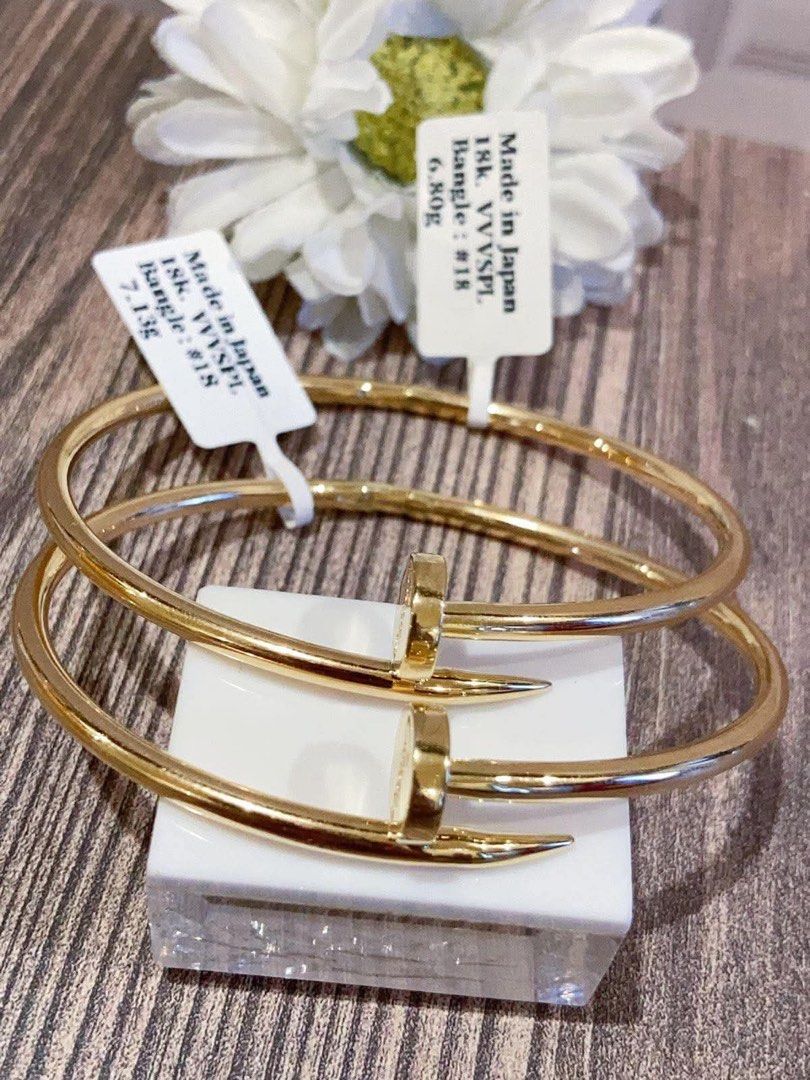 18k Japan gold nail bangle 18Cm (Category: Bracelets) located in Manila. Submitted by reenacedric (Listing ID 1444113241, Image 1). Description: .