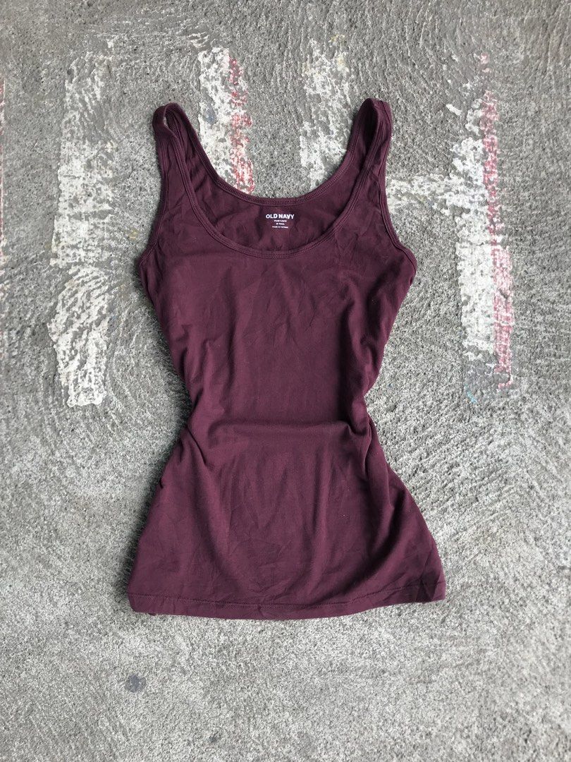 50 Each Tank Tops Sando Tops (Category: Sleeveless) located in Bulacan. Submitted by shaila.buraga (Listing ID 1444123476, Image 3). Description: beige, purple racerback, maroon Old Navy, pink perforated, and green floral print cami - Great for layering or wearing on its own - Versatile and comfortable for various looks XS-L.