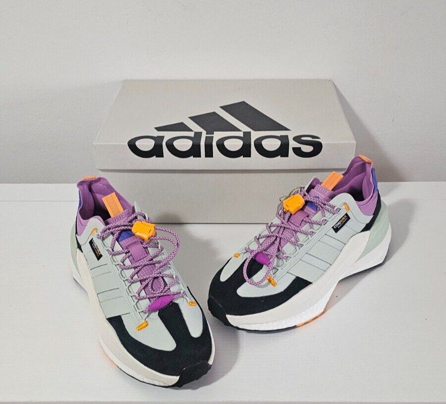 Adidas ZX 2K BOOST Phormar 1 Shoes (Category: Sneakers) located in Las Pinas. Submitted by drewong (Listing ID 1444213636, Image 3). Description: - Adidas ZX 2K BOOST Phormar 1 - Light mint green and purple colorway - Unique lacing system with toggle closure - Cordura fabric tag on the side - Chunky white Boost midsole with orange accents - Includes original box.