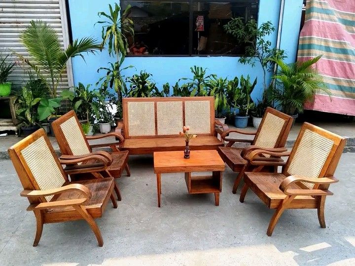 Ambassador sala set restored (Category: Sofas) located in Manila. Submitted by carmelites36250 (Listing ID 1444171292, Image 1). Description: #forsle Price-28,5000✔ Complete Ambassador Sala Set made of Yakal Wood with newly installed solihiya backrest. Restored and ready to use✔ Size 3 Seater L58 x W20 x SH14 x H34 Single Seater L27 x W20 x SH14 x H34 Center Table.