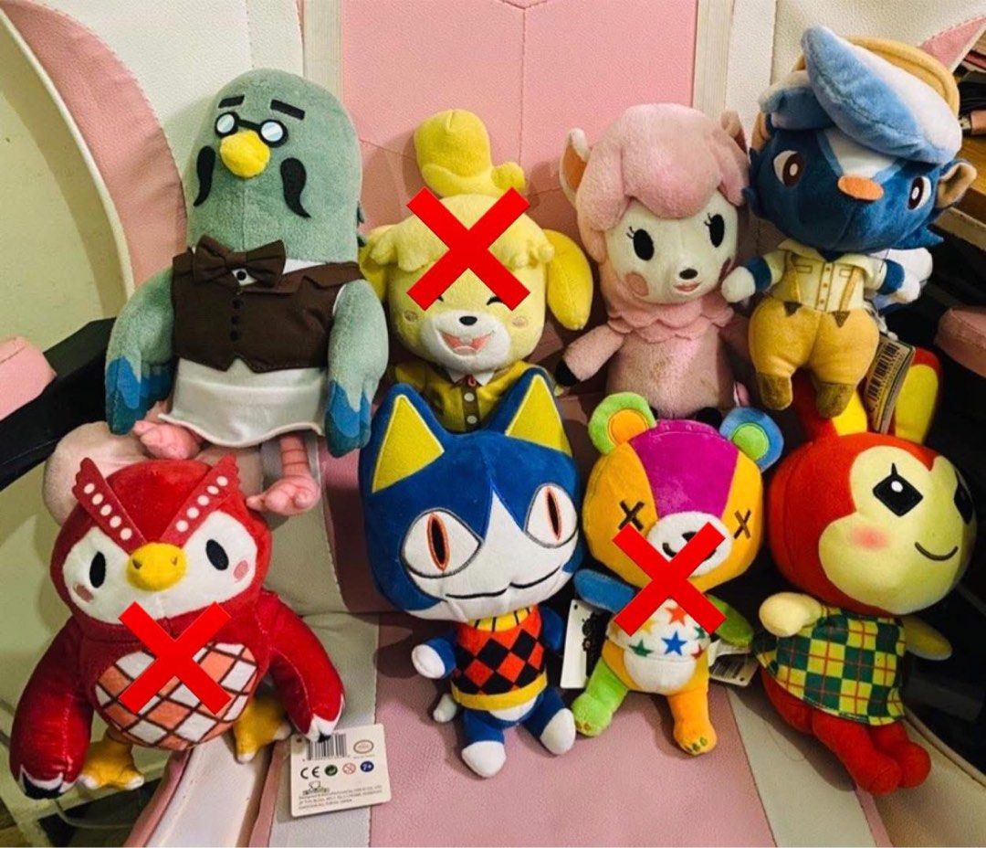Animal Crossing plushies take all (Category: Plushies & Soft Toys) located in Mandaluyong City. Submitted by epic_dgarage (Listing ID 1444222189, Image 1). Description: Animal Crossing plushies 😍 Brewster ₱450 Reese ₱450 Kicks ₱450 Rover ₱350 Bunnie ₱350 Take all ₱1,800.