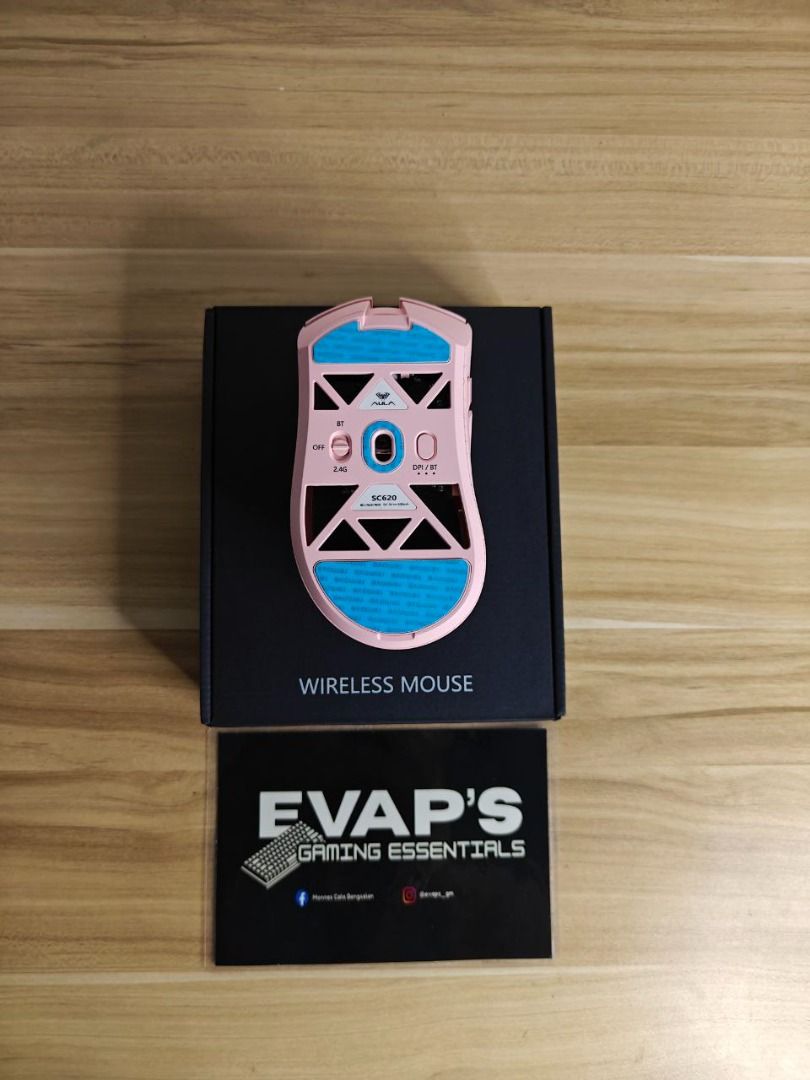 Aula SC620 - Pink Contour (Tri-Mode) (Category: Mouse & Mousepads) located in Bugallon. Submitted by evaps_gm (Listing ID 1444179136, Image 2). Description: Aula SC620 - Pink Contour (Tri-Mode) Price: ₱945 (₱2,549 SRP) SPECS: • PixArt PAW3311 Sensor • 1000Hz Polling Rate • Customizable RGB Lighting • Tri-Mode (BT/2.4G/USB-C) • Customizable Fire Button • 67g Honeycomb Shell Lightweight Design • 400mAh Battery • 800 - 12000 DPI • With Software Supp