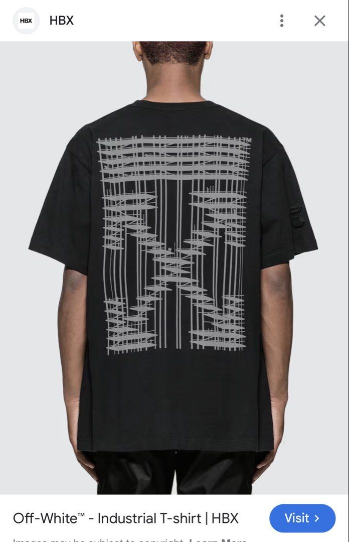 (Authentic) Off White Reflective Print Shirt (Category: Luxury Apparel) located in Cavite. Submitted by kumbin (Listing ID 1444206240, Image 1). Description: Off White Reflective Shirt (100% legit) Dimensions: 24.5 by 29.5 inches (S on tag, can fit up to XL-XXL) Issue: None. No cracks. Just signs of use Condition: 9/10 great +sf Shipping via J&T.