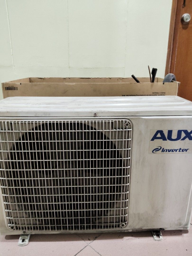AUX Inverter Split Type Air Conditioner Outdoor Unit (Category: Air Conditioning and Heating) located in Quezon City. Submitted by joemag_corp_owl (Listing ID 1444161085, Image 3). Description: 2nd HAND AUX inverter Split type aircon - AUX Inverter Split Type Air Conditioner Outdoor Unit - Model: BSR-H18C/LD - Cooling Capacity: 18000 BTU/hr - Power Supply: 220-240V, 50Hz - Refrigerant: R410A - Color: White - Condition: Shows some dust and dirt fr