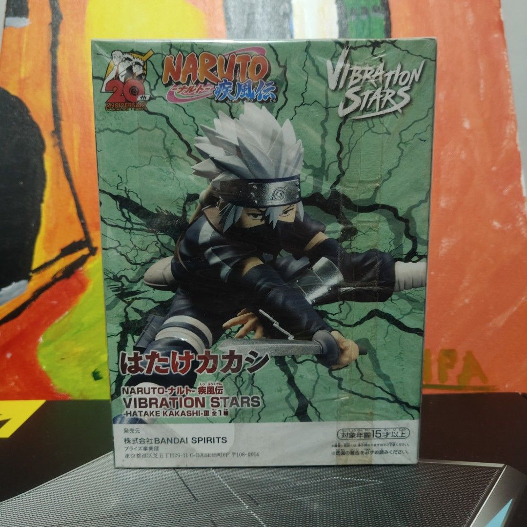 Bandai Naruto Vibration Stars Hatake Kakashi Figure (Category: Figurines & Statues) located in Quezon City. Submitted by patric1218 (Listing ID 1444280786, Image 3). Description: - Naruto Vibration Stars figure - Featuring Hatake Kakashi - From Bandai Spirits - Part of the 20th Anniversary Collection - Depicts Kakashi in an action pose - Ideal collectible for any Naruto fan.