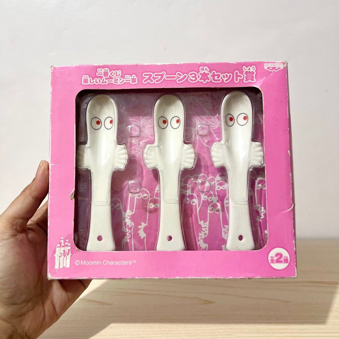 Banpresto Moomin Hattifatteners Ceramic Spoon Set 13cm (dented box) - Php 350 (Category: Dinnerware & Cutlery) located in Davao. Submitted by pandorastoybox (Listing ID 1444238249, Image 3). Description: Banpresto Moomin Hattifatteners Ceramic Spoon Set 13cm (dented box) - Php 350.