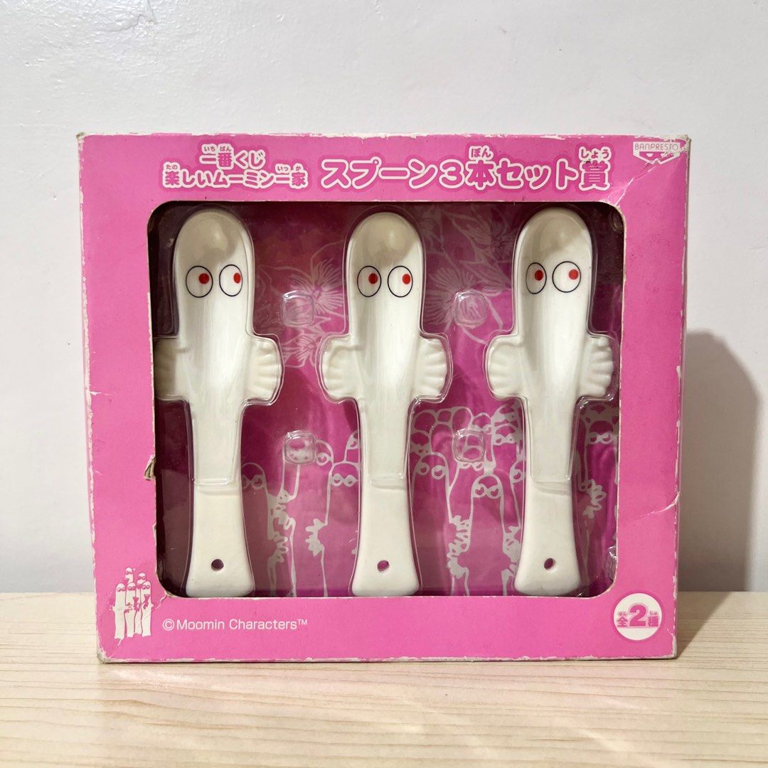 Banpresto Moomin Hattifatteners Ceramic Spoon Set 13cm (dented box) - Php 350 (Category: Dinnerware & Cutlery) located in Davao. Submitted by pandorastoybox (Listing ID 1444238249, Image 1). Description: Banpresto Moomin Hattifatteners Ceramic Spoon Set 13cm (dented box) - Php 350.
