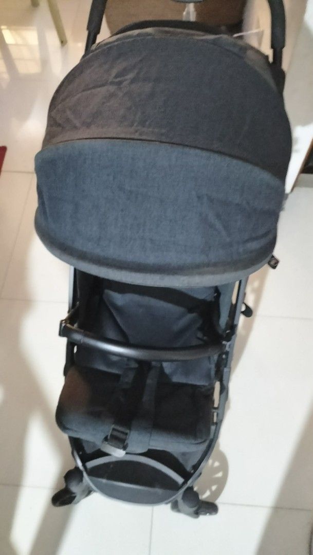 Black Baby Stroller (Category: Strollers) located in Las Pinas. Submitted by bitsandpages (Listing ID 1444299867, Image 3). Description: - Black baby stroller - Secure 5-point harness - Sun protection canopy - Convenient storage basket underneath - Easy fold for transport and storage - Ideal for travel and daily outings.