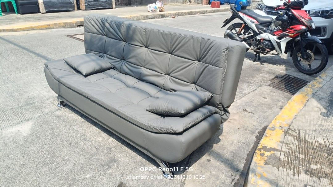 Black Leather Sofa Bed with Pillows (Category: Sofas) located in Manila. Submitted by morallosmariel2 (Listing ID 1444128910, Image 3). Description: ▪︎ Now Available Stock ▪︎ Brand new Item ▪︎ Ready To Deliver ▪︎ free Assemble / Installation ▪︎ On Hand / On Hand ▪︎ G cash Payment ▪︎ Bank transfer 09705024492 / 09460969894.