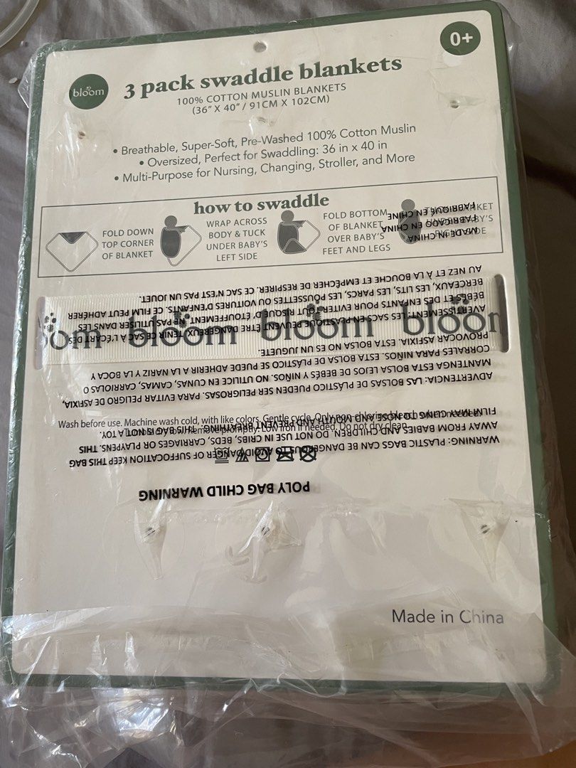 Bloom swaddle blanket (Category: Other Baby Bathing & Changing Needs) located in Quezon City. Submitted by mama_of_three (Listing ID 1444131685, Image 2). Description: Bloom swaddle blanket. Brand new. Great for gifting for baby shower or gender reveal! Rfs: too many swaddles Pickup loc: New Manila, QC Sf c/o buyer.
