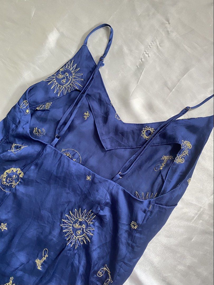 Blue Satin Slip Nightdress (Category: Dresses) located in Manila. Submitted by selectsbysam (Listing ID 1444145576, Image 3). Description: - Soft & silky feeling - Adjustable straps - Midi length - Size L - Actual color may vary slightly due to lighting -MOP: Gcash 📍 Please check photos for details .