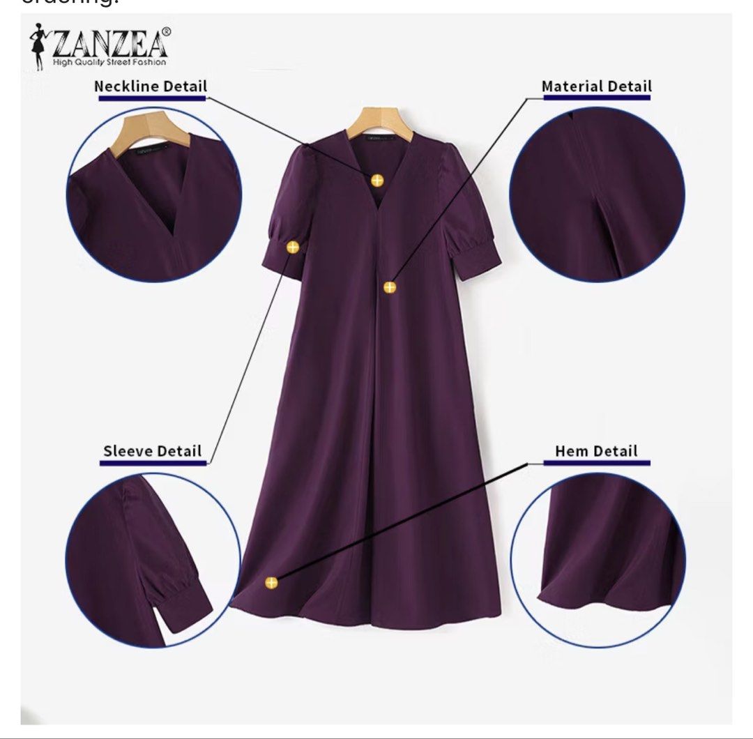 Brown Puff Sleeves Dress (Category: Dresses) located in Manila. Submitted by clarv (Listing ID 1444202769, Image 2). Description: Brand new - never used RFS: Didn’t fit me (I’m currently pregnant) Size: Small (swipe for size guide) Brand: Zanzea.
