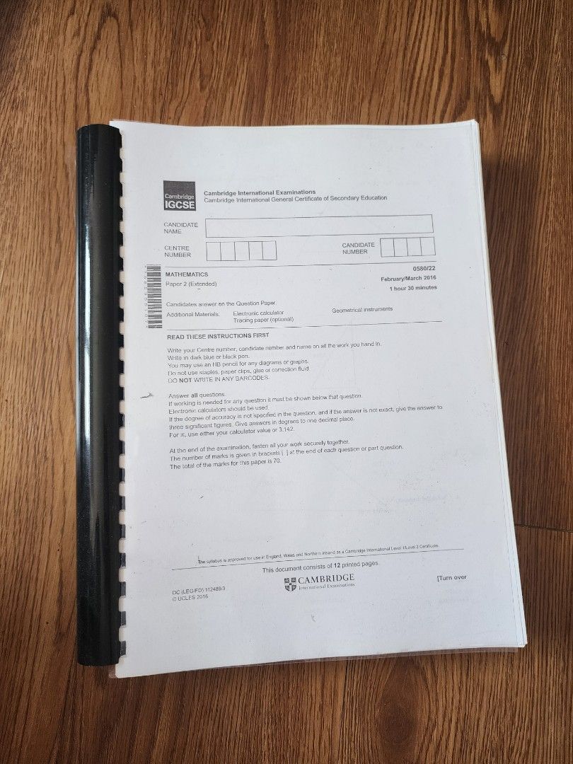 Cambridge International IGCSE Mathematics ast Paper (Category: Textbooks) located in Shah Alam. Submitted by jnee198213555 (Listing ID 1444146842, Image 1). Description: - Cambridge International AS & A Level exam paper - Suitable for science subjects - Comes with instructions for candidates - Ideal for revision and practice.
