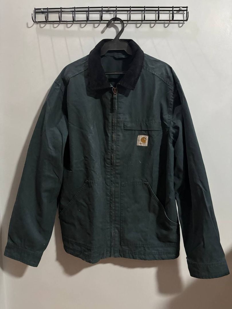 Carhartt Detroit Jacket Dark Teal (Category: Coats, Jackets and Outerwear) located in Manila. Submitted by jlmr11 (Listing ID 1444186638, Image 1). Description: Carhartt Detroit Jacket Dark Teal Corduroy collar Size fits L 2500 free ship nego.