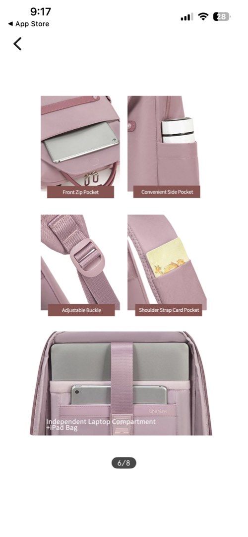 CHANTRIA Waterproof Backpack for Women (Category: Backpacks) located in Imus. Submitted by ktrnayoro (Listing ID 1444127414, Image 3). Description: Color: Khaki Pattern: Solid Texhnical Features: 13 inch Laptop | Water Resistant RFS: Decluttering.
