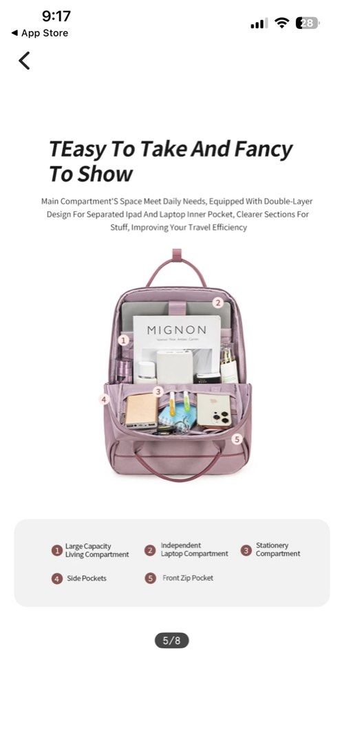 CHANTRIA Waterproof Backpack for Women (Category: Backpacks) located in Imus. Submitted by ktrnayoro (Listing ID 1444127414, Image 2). Description: Color: Khaki Pattern: Solid Texhnical Features: 13 inch Laptop | Water Resistant RFS: Decluttering.