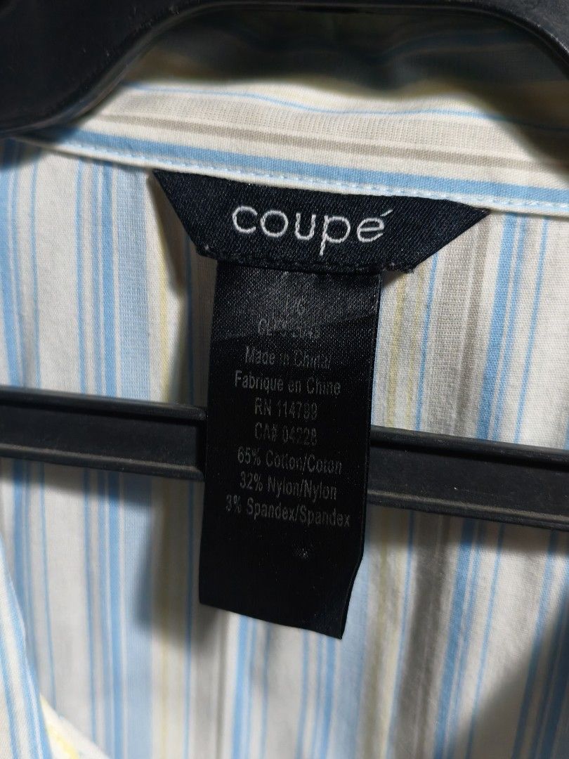 Coupé Longsleeve Polo (Category: Longsleeves) located in Quezon City. Submitted by _clxde (Listing ID 1444188333, Image 2). Description: - Worn Once - Great for Casual and Formal Attire - Baby Blue Color - Made from 65% Cotton, 32% Nylon, and 3% Spandex - Size Large on Tag Sleeve Length: 25.4" Length: 24.4" Width: 21.4" (From Pit to Pit).