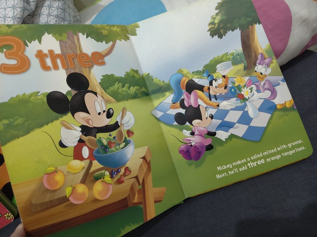 Disney Mickey Mouse 123 Counting Fun with Mickey 3D Augmented Reality Book (Category: Children's Books) located in Mandaluyong City. Submitted by declutterpreloved2.0 (Listing ID 1444299225, Image 2). Description: - Interactive counting book featuring Mickey Mouse and friends. - Learn numbers 1, 2, and 3 with fun illustrations. - Augmented Reality (AR) feature with a free downloadable app. - Offers a unique 3D experience. - Ideal for young childr
