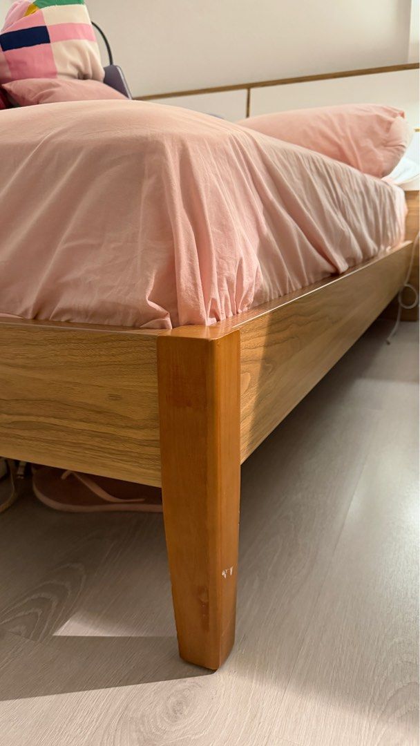 Double Bed Frame (Furniture Republic) (Category: Bed Frames & Mattresses) located in Manila. Submitted by _thethriftedit (Listing ID 1444249860, Image 2). Description: - Double Bed - wood and white laminated accents - Bought this in furniture republic for 19,000PHP .