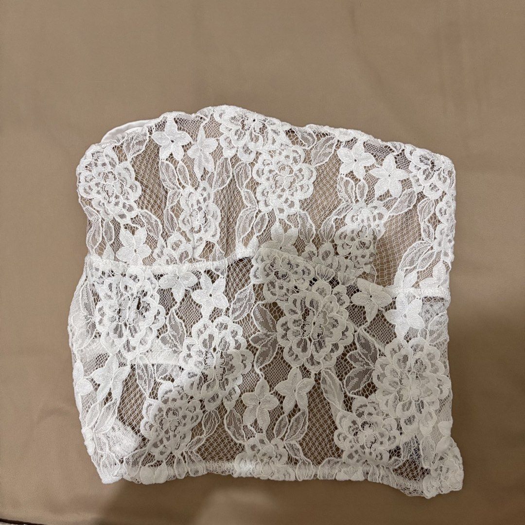Free People White Lace Top (Category: Others Tops) located in Marikina City. Submitted by mlffy (Listing ID 1442996564, Image 1). Description: 🐰 White Lace Tie Top - Features a nude lining underneath the lace - Thin adjustable straps - Pairs well with high-waisted pants or skirts - Ideal for night outs or special occasions.