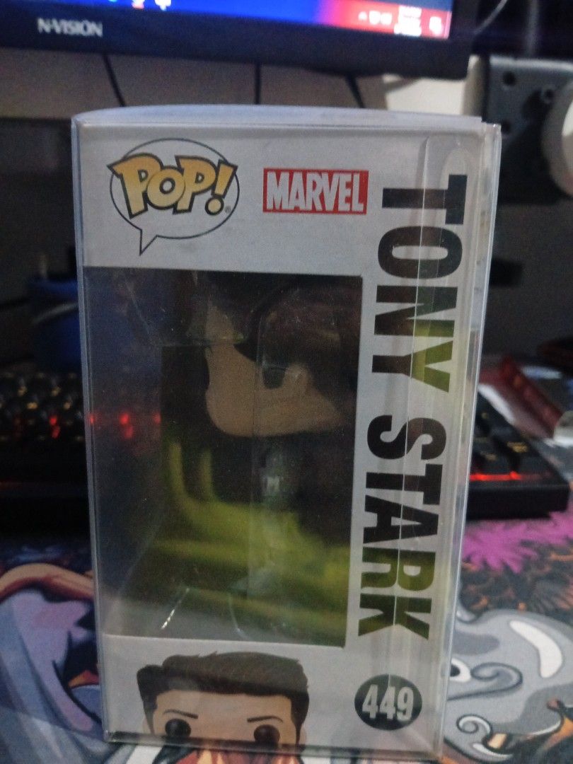 Funko Pop Marvel Avengers Tony Stark 449 (Category: Figurines & Statues) located in Caloocan City. Submitted by jdc28 (Listing ID 1444224195, Image 2). Description: - Funko Pop! Tony Stark figure - Marvel's Avengers #449 - Brand new in original box - Box is clear, showcasing the fi begure - Ideal for any Marvel fan's collection -W/ Protector.