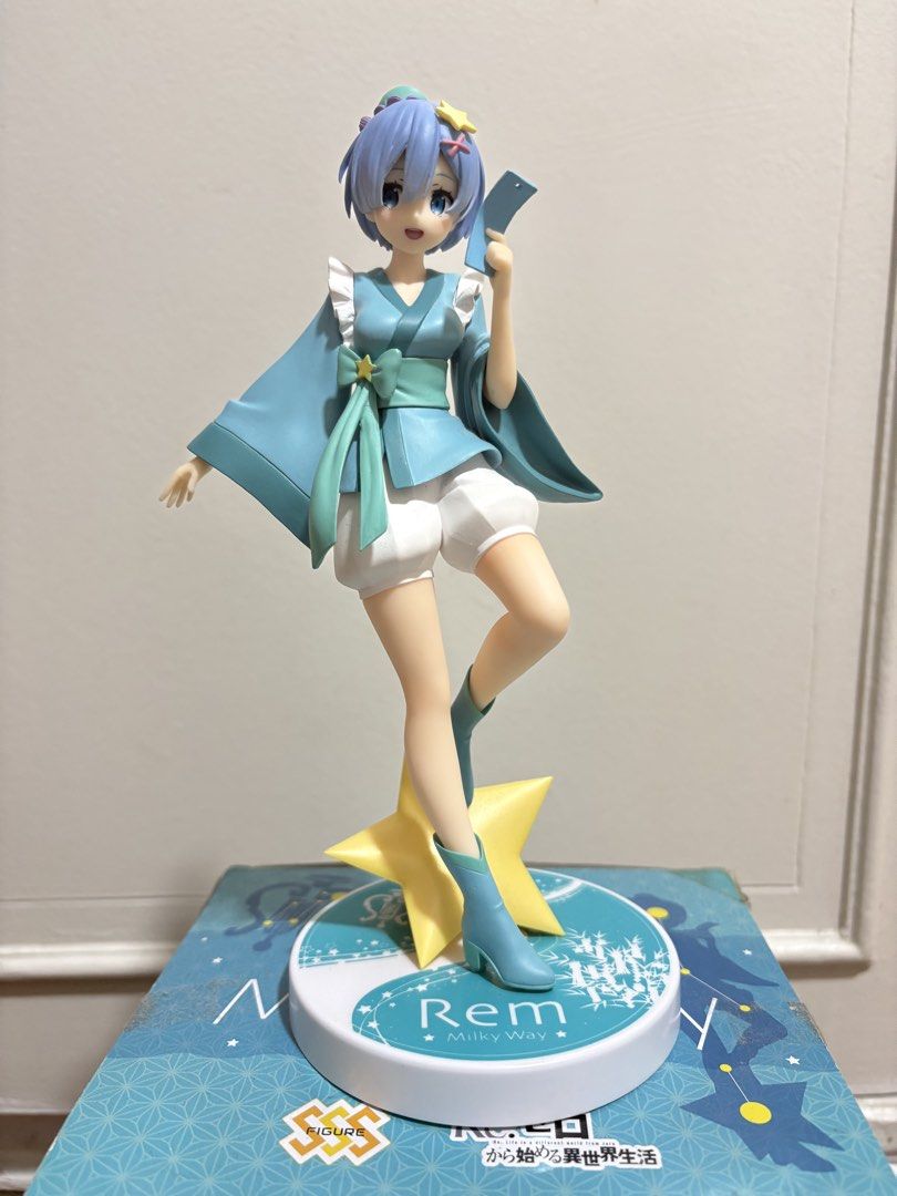 FuRyu Re:Zero Rem Milky Way SSS Figure (Category: Figurines & Statues) located in Paranaque City. Submitted by happy_tanny (Listing ID 1444258114, Image 1). Description: - Rem Milky Way SSS Figure - From the popular Re:Zero series - Manufactured by FuRyu - Figure is in great, clean condition - Comes with original box - Box shows some signs of wear - Ideal addition to any Re:Zero fan's collection.