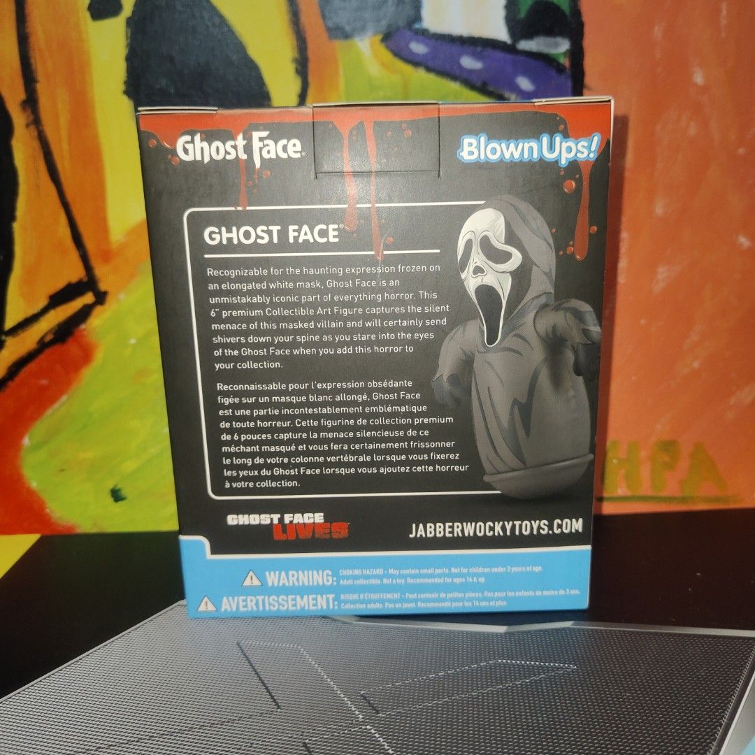 Ghost Face "Blown Ups!" #13 Collectible Figure (Category: Figurines & Statues) located in Quezon City. Submitted by patric1218 (Listing ID 1444280154, Image 3). Description: - Ghost Face collectible figure from the "Blown Ups!" series. - This is number 13 in the series. - Features the iconic Ghost Face mask and robe. - Comes in its original packaging. - A must-have for any horror fan's collection..