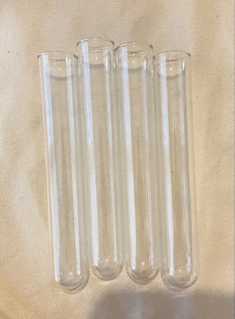 Glass Test Tubes and Metal Holder (Category: Medical Supplies & Tools) located in Pasig City. Submitted by oli_26 (Listing ID 1444202549, Image 1). Description: - Set of 5 clear glass test tubes - Cylindrical shape - Includes metal holder (possibly for test tubes) - Ideal for science experiments or craft projects.