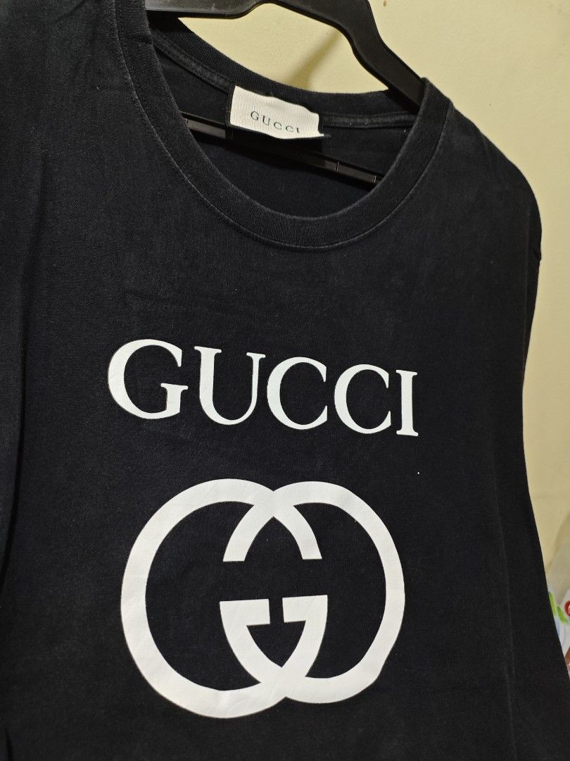 Gucci Classic Men Tshirt (Category: Tshirts & Polo Shirts ) located in Baguio. Submitted by cool_chic (Listing ID 1444193691, Image 3). Description: Gucci Classic Men Tshirt Color Rate 9.5/10 No Flaws Complete Tags Makapal Tela Cotton Machine Washed Size Large Dimes 21 Width 27 Length Price P399.