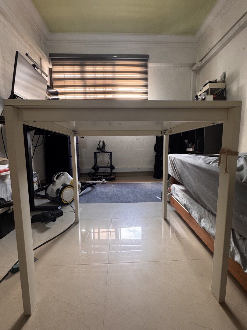 IKEA study table (Category: Tables & Sets) located in Singapore. Submitted by everydaypickssg (Listing ID 1444171919, Image 3). Description: Square shaped study desk ( 75cm*75cm ) Good for classrooms or study rooms. Table is already dismantled for take away. Quality of table is same as what’s shown on picture. .