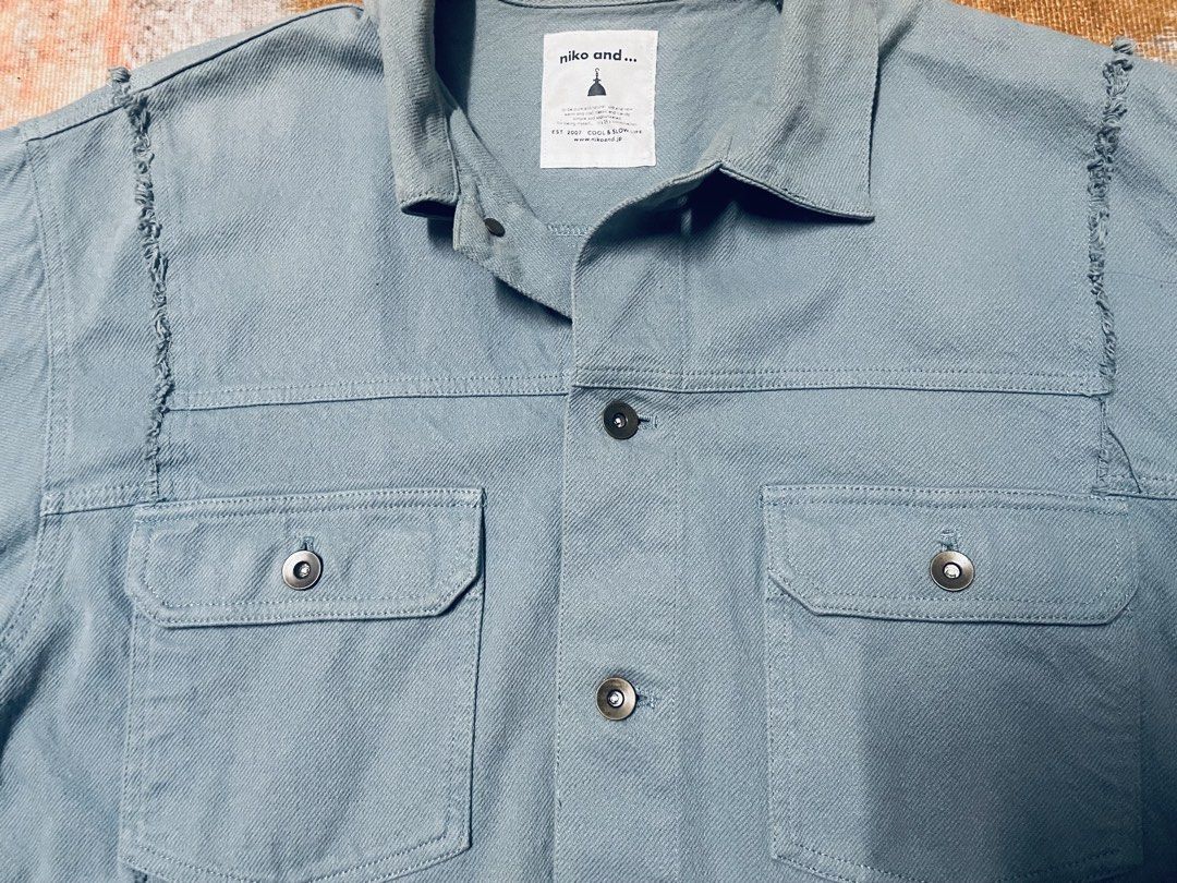 Jacket / Outerwear (Category: Coats, Jackets and Outerwear) located in Kuala Kangsar. Submitted by joxander (Listing ID 1444276313, Image 3). Description: Japanese Brand ( Niko and…) Size L (Pit 22-23/26) - cutting crop Condition 9/10 ( Carik ii di baju memang design asal ) Badan M-L boleh pakai, cutting crop unik, kain jacket macam denim, keras tapi tak nipis or tebal sangat, ride best, Pos +Rm10 Harga boleh nego asalkan bukan lowball ! Item dij