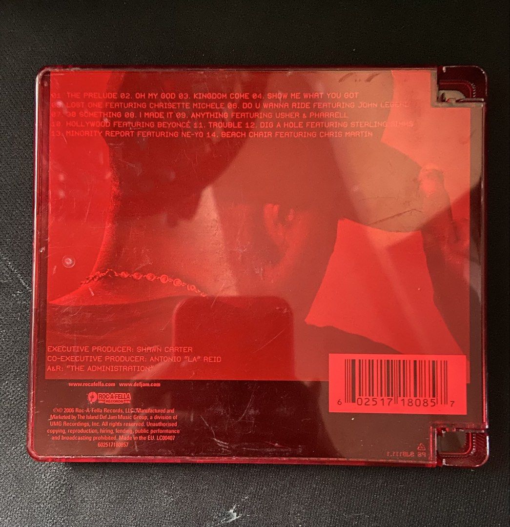 Jay-Z Kingdom Come CD Album (Category: CDs & DVDs) located in Pasig City. Submitted by jeprocts (Listing ID 1444304650, Image 2). Description: Jay-Z Kingdom Come CD - Features collaborations with Beyoncé, Usher, Pharrell, and Chris Martin - Includes hit songs like 'Show Me What You Got' and 'Lost One' - Comes in a red jewel case - A must-have for any hip-hop collection.