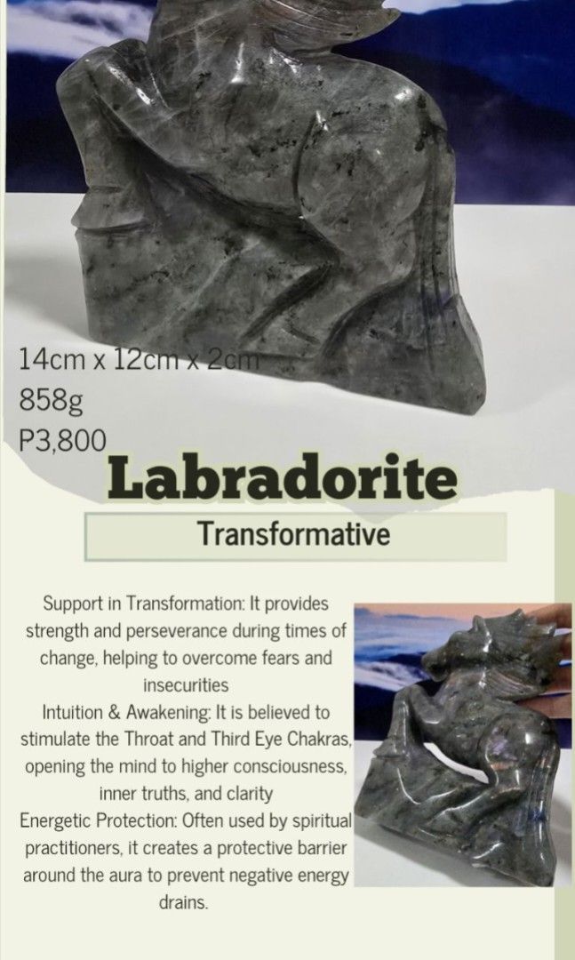 Labradorite Horse (Category: Precious Stones) located in Taguig. Submitted by c_rivera (Listing ID 1444140919, Image 3). Description: 858g with nice orange and blue sheen. Buyer shoulders shipping. Item Loc: taguig RFS: Raising Funds Price is Negotiable for Same Day to Settle Items..