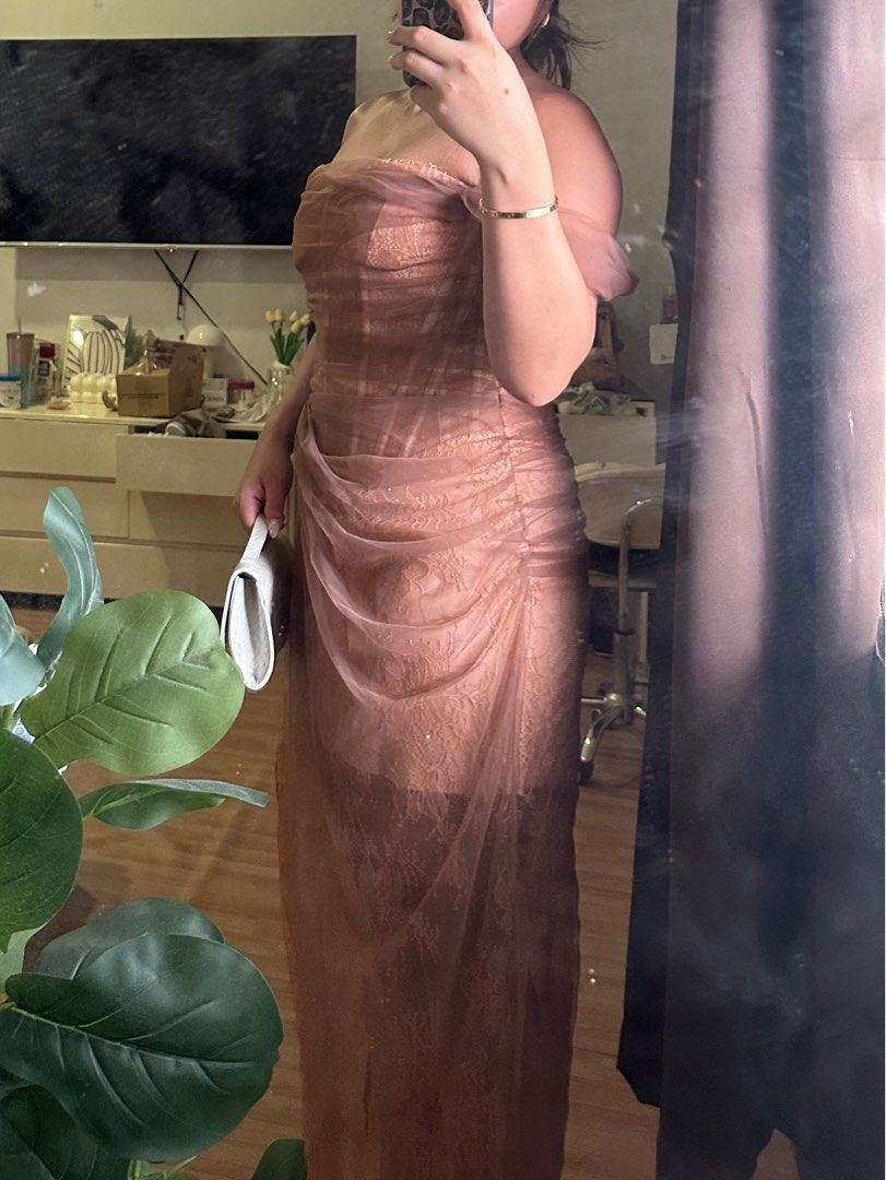 Lace One Shoulder Dress Brown (Category: Evening dresses & gowns) located in Manila. Submitted by philocalyph (Listing ID 1394488939, Image 2). Description: sample photo posted bnew .