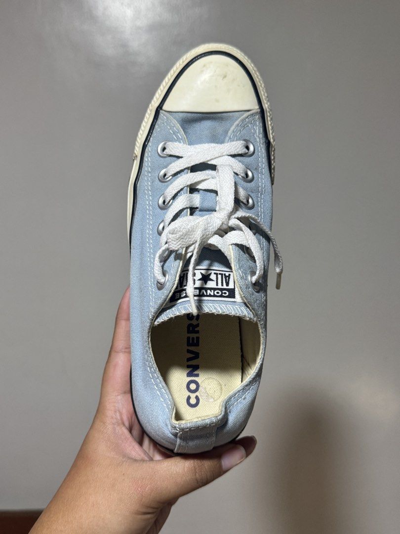 Light Blue Converse All Star Low Top Sneakers (Category: Sneakers) located in Naga. Submitted by kalibaby (Listing ID 1444129983, Image 2). Description: - Classic light blue Converse low tops - Canvas material - White laces and rubber toe cap - Ideal for everyday casual wear.