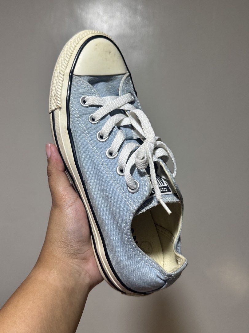 Light Blue Converse All Star Low Top Sneakers (Category: Sneakers) located in Naga. Submitted by kalibaby (Listing ID 1444129983, Image 3). Description: - Classic light blue Converse low tops - Canvas material - White laces and rubber toe cap - Ideal for everyday casual wear.
