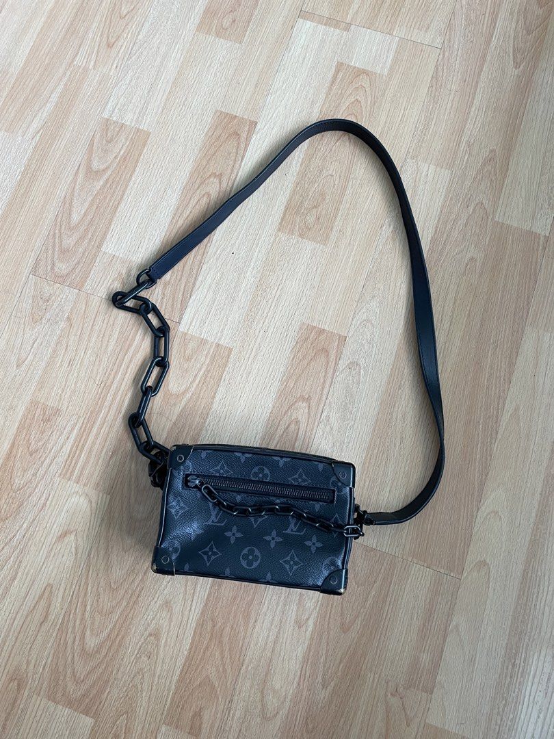 LV Mini Soft Trunk Black Monogram Eclipse (Category: Luxury Bags & Wallets) located in Quezon City. Submitted by declutterwithmeee0555 (Listing ID 1444162469, Image 1). Description: LV Mini Soft Trunk Black Monogram Eclipse Condition: Used 8.5/10 Inclusions: Authentication From Legit App OX Microchipped SRP 200K+.