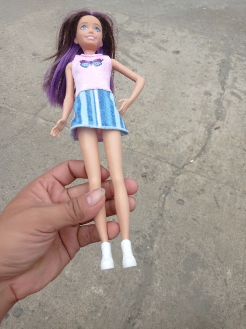 Mattel Barbie Skipper Babysitters Inc. doll (Category: Kids Toys) located in Guiguinto. Submitted by selected_3rp (Listing ID 1444193449, Image 2). Description: Mattel Barbie Skipper Babysitters Inc. doll purple hair streaks, a butterfly graphic top, and a denim skirt no issue pm.