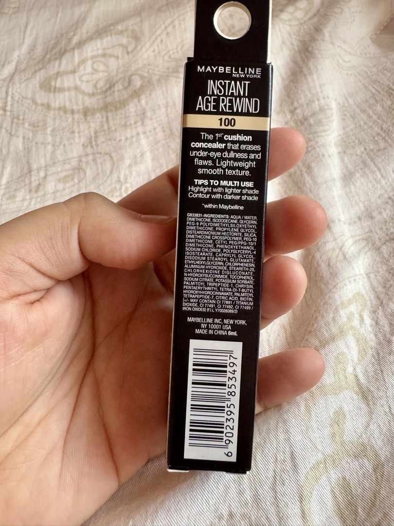 Maybelline Instant Age Rewind Concealer (Category: Makeup) located in Bulacan. Submitted by mskath21 (Listing ID 1444170827, Image 3). Description: ✔️Guaranteed original 💯💯 ✔️ Shade 100 perfect for fair skin ✔️ Expiry: November 2027 Location: Guiguinto, Bulacan Can do meet ups or shipping via chosen courier. .