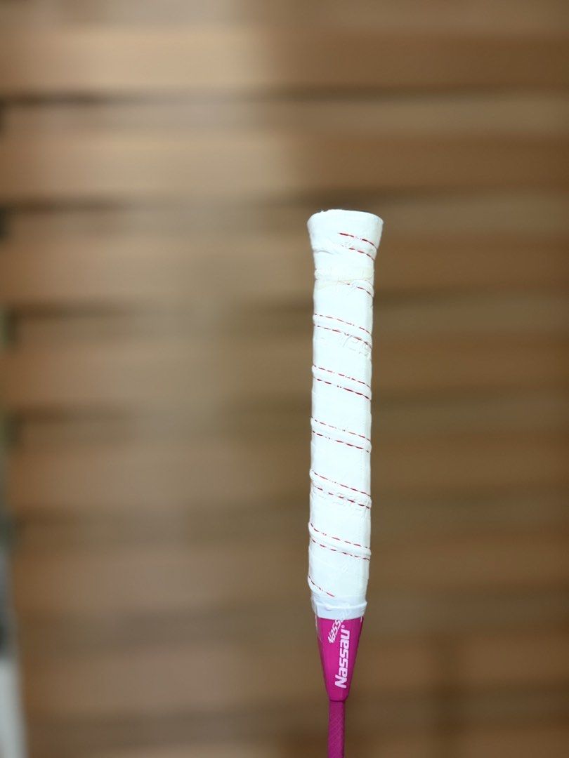 Nassau Expert Smash Badminton Racket with Cover (Category: Racket and Ball Sports) located in Quezon City. Submitted by pinky600 (Listing ID 1444290747, Image 3). Description: SRP:3k - Nassau Expert Smash badminton racket - Includes blue Nassau racket cover - Features a stylish pink and blue design - White grip tape for a comfortable hold - Perfect for your next badminton match.