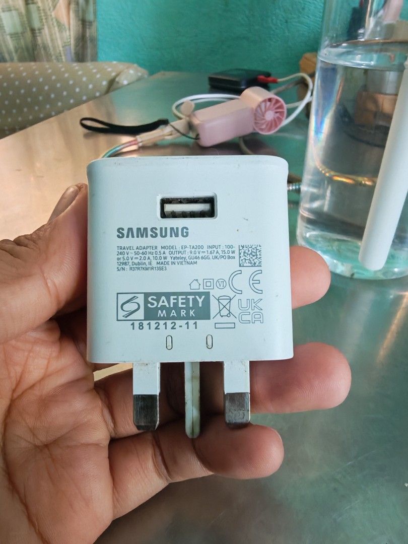 Original Samsung Fast Charger Adapter (Category: Cables & Adaptors) located in Carmona. Submitted by tech_hub_cavite (Listing ID 1444178725, Image 1). Description: .