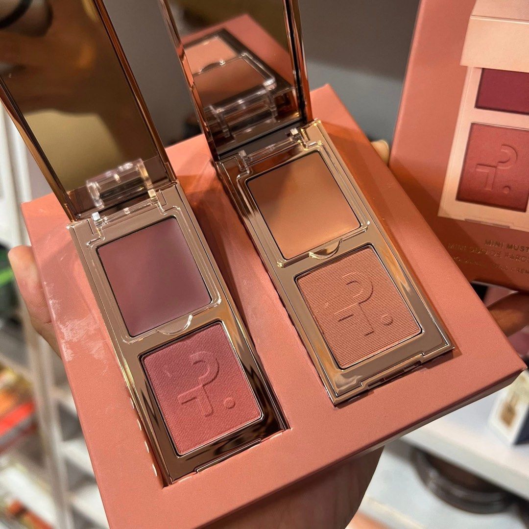 [SALE‼️] Patrick Ta Mini Blush Duo SET (2 mini blushes) (Category: Makeup) located in Paranaque City. Submitted by lalachips (Listing ID 1444299398, Image 2). Description: Blush duo set for only ₱3,500!! Priority to sell as a set but if per piece, ₱1800 each. - Patrick Ta Mini Blush Duo Set - Includes shades: 'She Goes To The Gym' and 'She's Seductive' - Features both cream and powder formulas - Perfect for achieving a natural flush - Comes in or