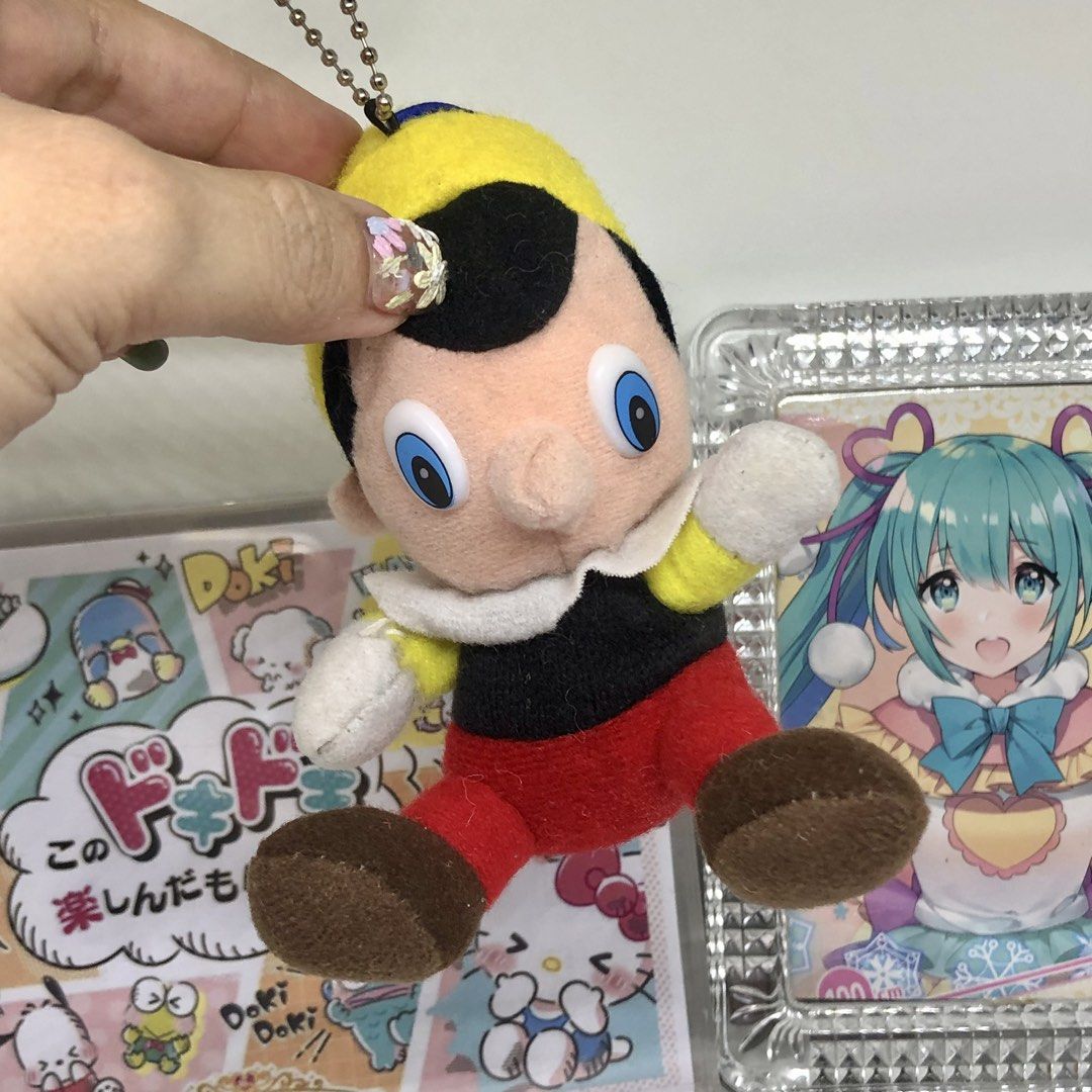 PINOCCHIO PLUSH CHARM - NO TAG (Category: Plushies & Soft Toys) located in Quezon City. Submitted by kitsune.treasures (Listing ID 1444256456, Image 1). Description: *First to pay policy! *1 day reservation only. Failure to pay on time, auto cancel. 📍Quezon City * MOD: J&T | Lalamove * MOP: GCASH | BPI 📦ON HAND AND READY TO SHIP CONDITION: WHAT YOU SEE IS WHAT YOU GET. Dimensions: Kindly check the photos for the actual measurements. Please chec