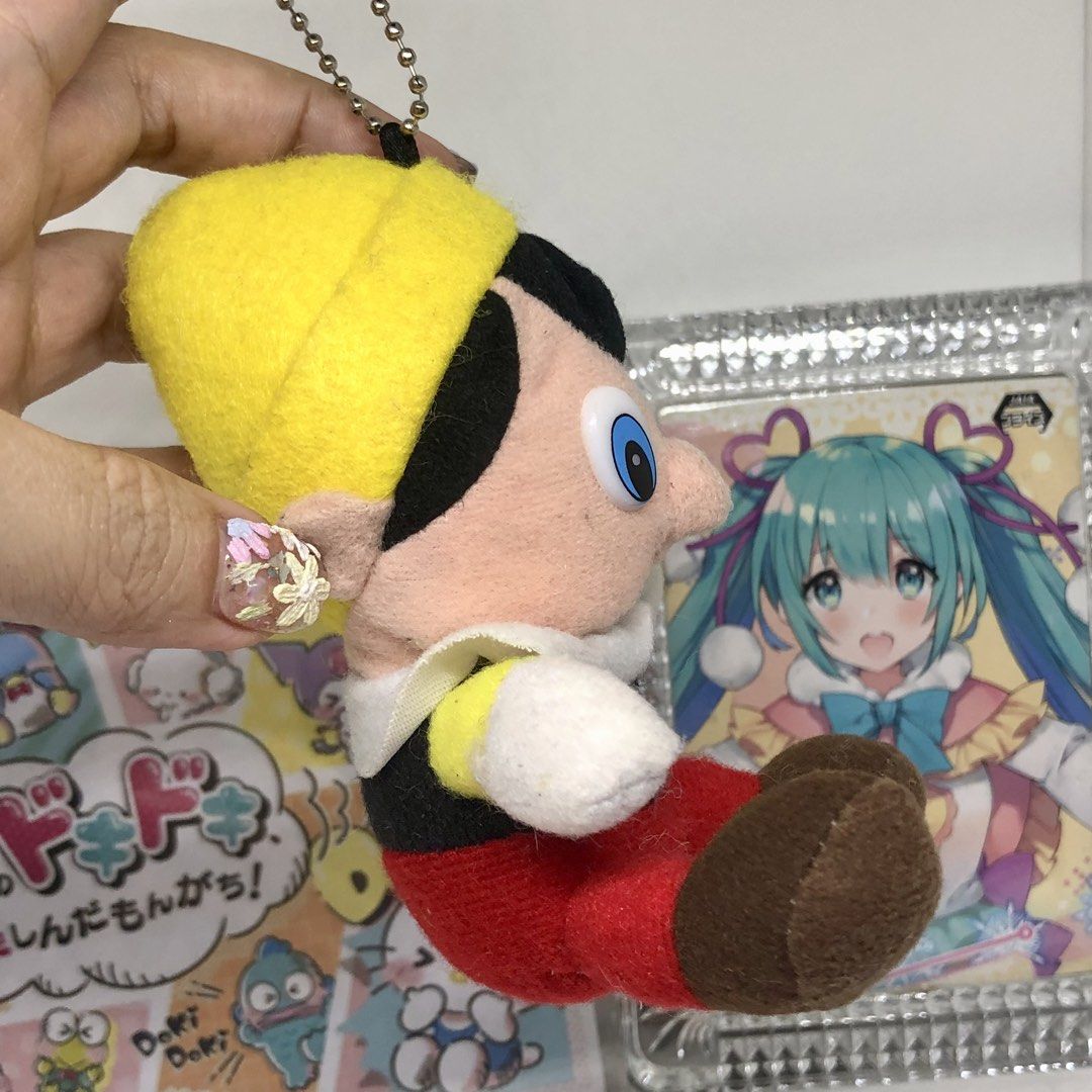 PINOCCHIO PLUSH CHARM - NO TAG (Category: Plushies & Soft Toys) located in Quezon City. Submitted by kitsune.treasures (Listing ID 1444256456, Image 2). Description: *First to pay policy! *1 day reservation only. Failure to pay on time, auto cancel. 📍Quezon City * MOD: J&T | Lalamove * MOP: GCASH | BPI 📦ON HAND AND READY TO SHIP CONDITION: WHAT YOU SEE IS WHAT YOU GET. Dimensions: Kindly check the photos for the actual measurements. Please chec