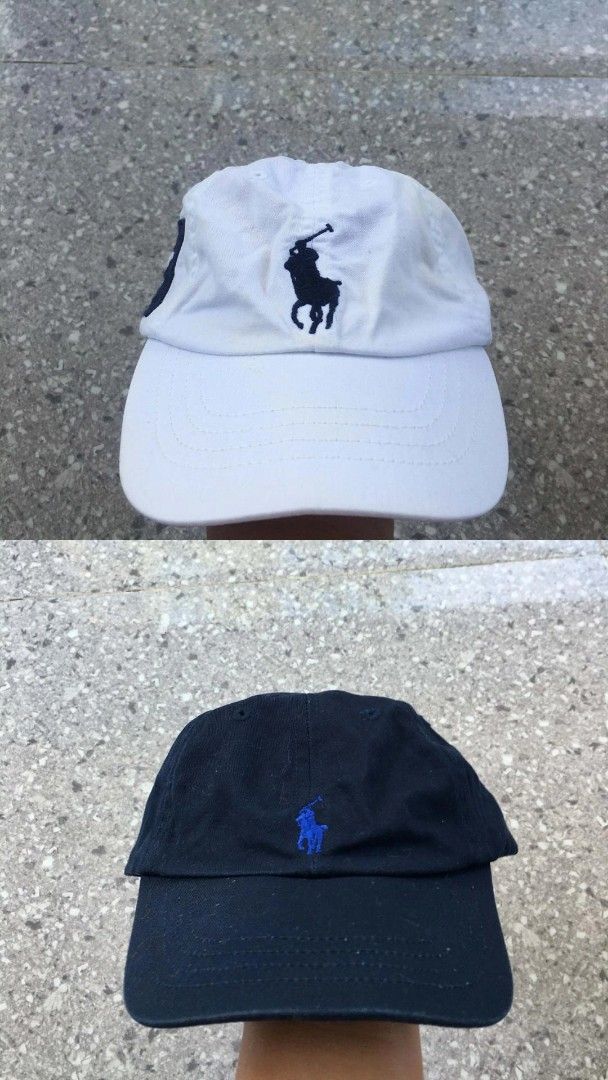 Polo Ralph Lauren Cap - White & Navy Blue (Category: Caps & Hats) located in General Santos City (Dadiangas). Submitted by mike1427 (Listing ID 1444112229, Image 1). Description: - Set of 2 Polo Ralph Lauren caps - Colors: 1 White with Navy Blue logo, 1 Navy Blue with Navy Blue logo - Features embroidered Polo logo on front - Navy cap has 'POLO' embroidery on back - Material: 100% Cotton - Size: Toddler - Aspack Ralph Lauren Caps for your kids - 