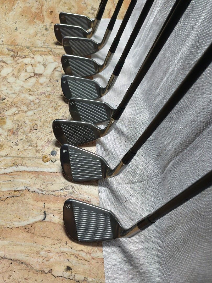 Pro Tour Master Crafted Golf Iron Set (Category: Golf) located in Manila. Submitted by meiyeon2 (Listing ID 1444159884, Image 2). Description: - Pro Tour Master Crafted Golf Irons Set - Includes: M, S, 9, 8, 7, 6, 5, 4, 3 irons - Great for game improvement - Shafts feature green accents - Ready for the golf course affordable price for those who want to practice for golf.. R Flex.. right handed club .