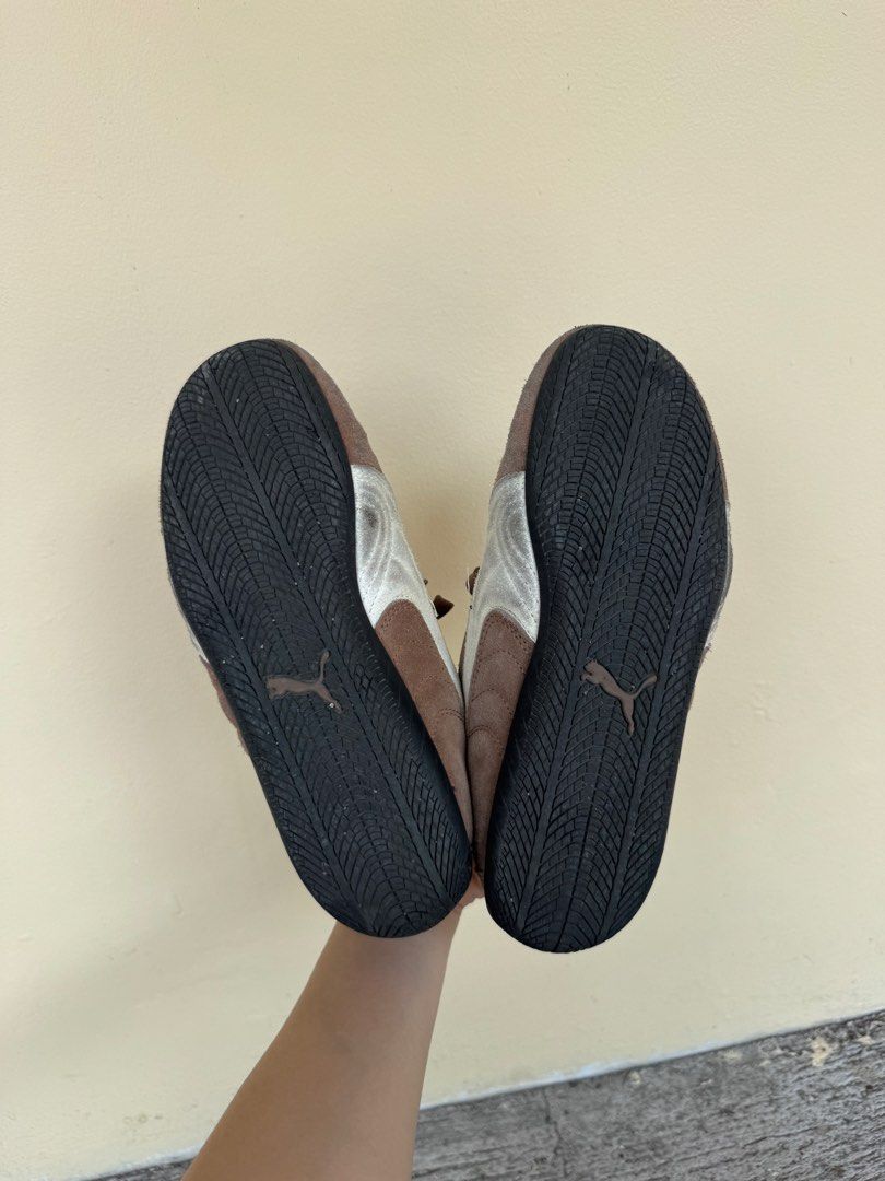 Puma Speedcat dark brown US6 | 24CM (Category: Sneakers) located in Taguig. Submitted by melissacollection.ph (Listing ID 1444182478, Image 3). Description: RUSH SALE. need na po masell before umalis ng pinas. yes to lalamove agad agad & kayo na po bahala maglinis thats why selling low. all in all malinis naman, yung white part lang kuskusin ns lang po mawawala po yan.