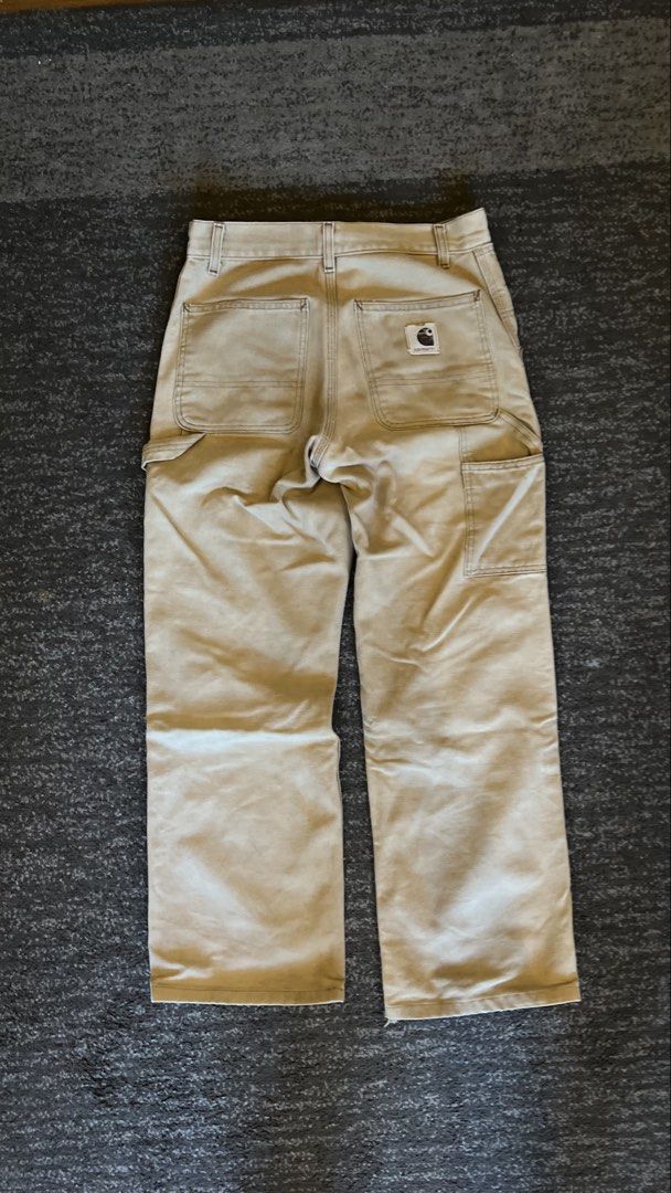 Rare Beige Carhartt Work Pants (Category: Jeans) located in Manila. Submitted by reworn.qc (Listing ID 1444208375, Image 2). Description: Best fit: 27 inch waist Length: 37 inches Hem: 9.5 inches.