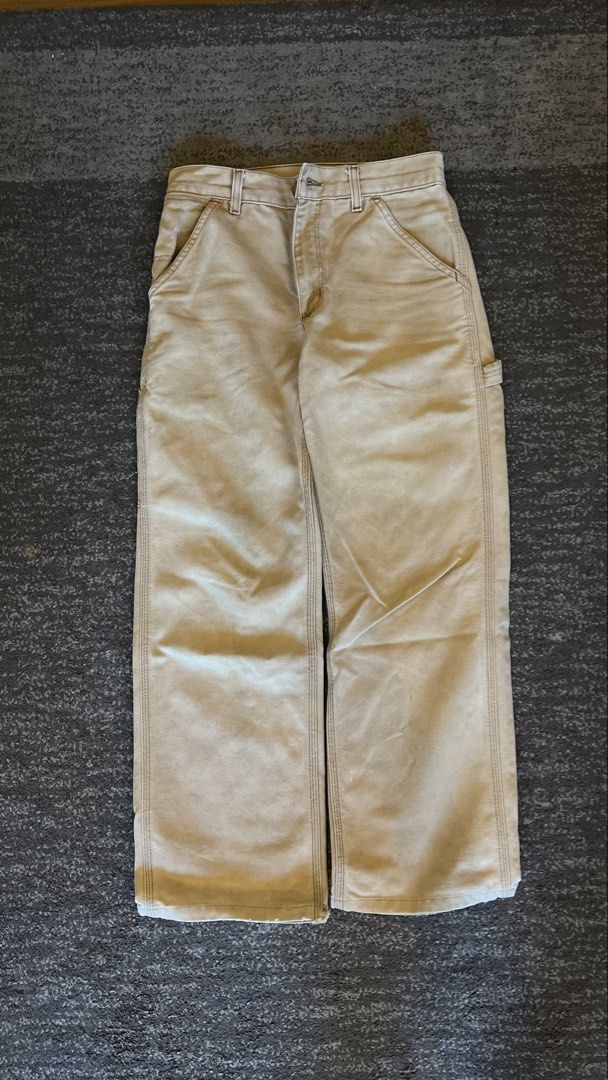 Rare Beige Carhartt Work Pants (Category: Jeans) located in Manila. Submitted by reworn.qc (Listing ID 1444208375, Image 1). Description: Best fit: 27 inch waist Length: 37 inches Hem: 9.5 inches.