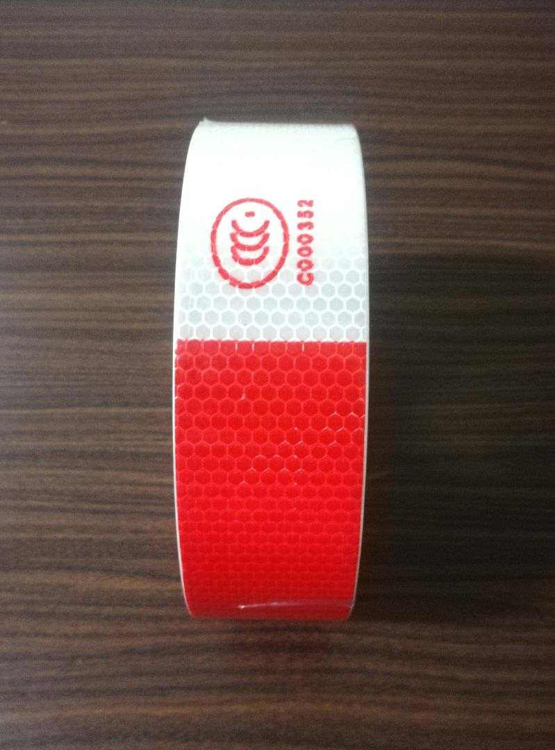 Safety Reflective Sticker Red-White 2 inches (Category: Industrial Equipment) located in Manila. Submitted by liincee (Listing ID 1444175126, Image 2). Description: Size: 2 inches 50 meters Color: Red-White Honeycomb type, Diamond type Reflective sticker Adhesive tape High visibility Heavy duty Car stickers location: Car body paste Usage: for trucks, motorcycles, cars, tricycles, trucks, warning column, raincoats Brand new Quality product.